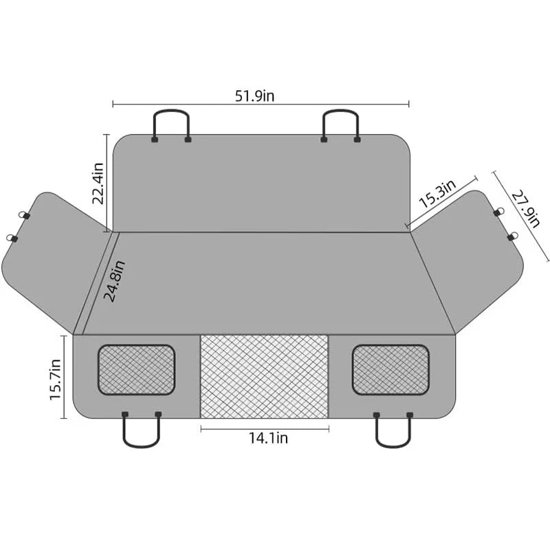 New Design Large Pet Back Seat Extender Car Backseat Protector Hammock Dog Car Seat Cover Hard Bottom for Travel